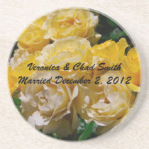 Sunshine Yellow Floribunda Drink Coasters