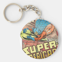 SUPER AMERICAN 1940's PULP COMICS HERO Key Chain