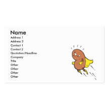 super bean cartoon character business card template