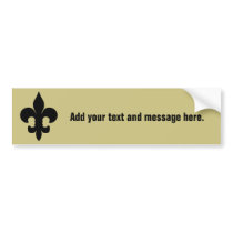 Super Black Fleur de lis Bumper Stickers