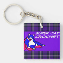 SUPER CAT CROCHET ACRYLIC KEYCHAINS