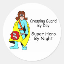 Super Crossing Guard Round Sticker