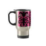 Super cute gothic skull damask travel mug