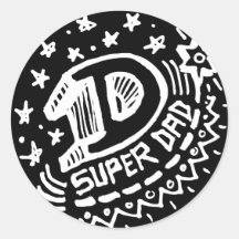Super Dad 1 Dark Round Sticker