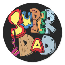 Super Dad Round Stickers