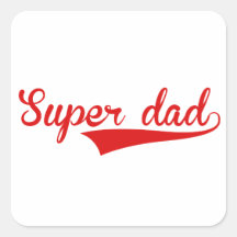 Super Dad Square Stickers