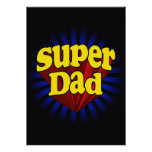 Super Dad, Superhero Red/Yellow/Blue Personalized Invite