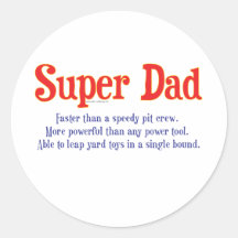 Super Dad with super powers t-shirts and gifts Round Stickers