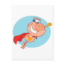 super flying pig hero cartoon postcard