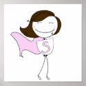 Super Girl Brunette Posters