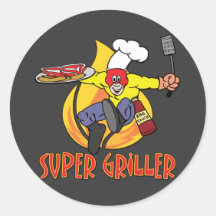 Super Griller Round Sticker
