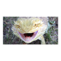 Super Happy Bearded Dragon Customized Photo Card