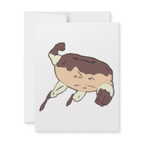 super hero strong doughnut character custom invitation