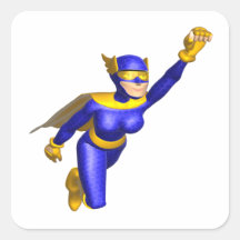 Super Hero Woman Square Sticker