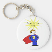 Super Heroes Rock Keychains