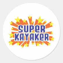Super Kayaker Round Stickers