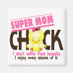 Super Mom Chick 1 Fridge Magnets