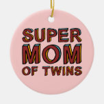 SUPER MOM OF TWINS CHRISTMAS TREE ORNAMENT
