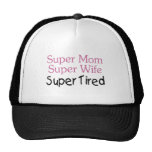 Super Mom Super Wife Super Tired Mesh Hats