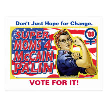 Super Moms for McCain Palin Postcard