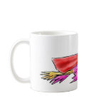 Super Pink Flamingo Fyling Cape Whimsical Art Coffee Mug