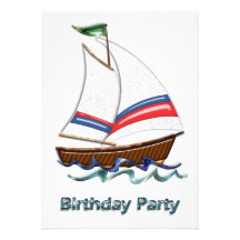 Super Sailboat  Birthday Invitation