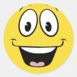Super Smiley Face Round Stickers