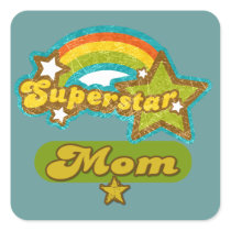 Super Star Mom Square Stickers