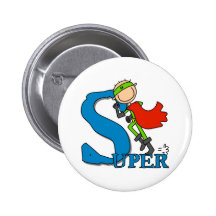 Super Stick Figure Hero Pinback Buttons