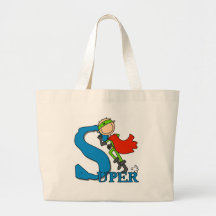 Super Stick Figure Hero Tote Bags