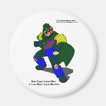 Super Vegan Man (Our Mascot) Gifts Tees & Cards Magnet