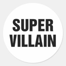 Super Villain Round Stickers