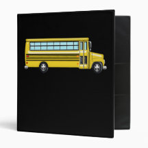 Super Yellow School Bus Vinyl Binder