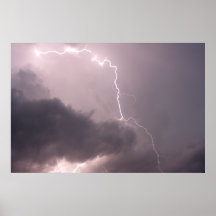 Supercell Thunderstorm Lightning Photography Print