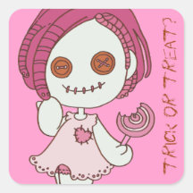 supercute trick or treat halloween sticker