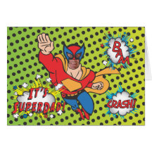 SuperDad Comic Book Hero Photo Insert Card