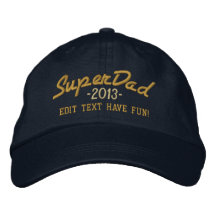 Superdad Edit Text and YEAR Super DAD Baseball Cap