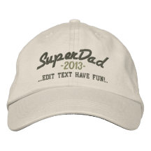 Superdad Edit Text and YEAR Super DAD Embroidered Baseball Cap