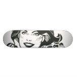 Supergirl Black and White Drawing 2 skateboards