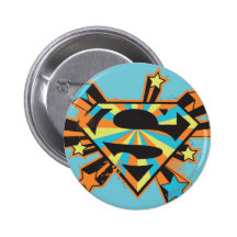 Supergirl Colourful Stars Logo Button
