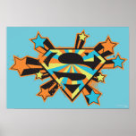 Supergirl Colourful Stars Logo posters