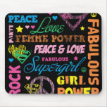 Supergirl Colourful Text Collage mousepads