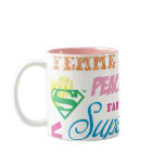 Supergirl Colourful Text Collage mugs