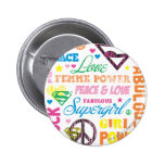 Supergirl Colourful Text Collage buttons