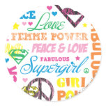 Supergirl Colourful Text Collage stickers