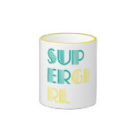 Supergirl Green and Yellow mugs