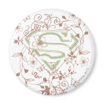Supergirl Green Floral Logo magnets