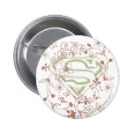 Supergirl Green Floral Logo buttons