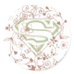Supergirl Green Floral Logo stickers