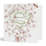 Supergirl Green Floral Logo binders